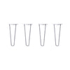 Hairpin Legs Set of 4, 2-Rod Design - Grey Powder Coated Finish