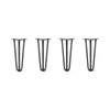 DIY Hairpin Legs Hairpin Legs 14" / Jet Black Satin / 1/2" Hairpin Legs Set of 4, 3-Rod Design - Jet Black Satin Powder Coated Finish