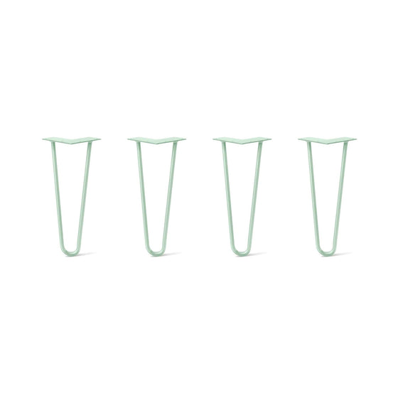 Hairpin Legs Set of 4, 2-Rod Design - Mint Powder Coated Finish