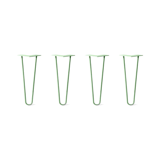 Hairpin Legs Set of 4, 2-Rod Design - Mint Powder Coated Finish