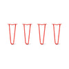 Hairpin Legs Set of 4, 2-Rod Design - Orange-Red Powder Coated Finish