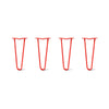 DIY Hairpin Legs Hairpin Legs 14" / Orange / Red / 1/2" Hairpin Legs Set of 4, 2-Rod Design - Orange-Red Powder Coated Finish