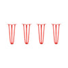 DIY Hairpin Legs Hairpin Legs 14" / Orange / Red / 1/2" Hairpin Legs Set of 4, 3-Rod Design - Orange-Red Powder Coated Finish