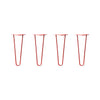 Hairpin Legs Set of 4, 2-Rod Design - Orange-Red Powder Coated Finish