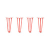 DIY Hairpin Legs Hairpin Legs 14" / Orange / Red / 3/8" Hairpin Legs Set of 4, 3-Rod Design - Orange-Red Powder Coated Finish