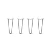 Hairpin Legs Set of 4, 2-Rod Design - Raw Steel