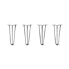 DIY Hairpin Legs Hairpin Legs 14" / Raw Steel / 3/8" Hairpin Legs Set of 4, 3-Rod Design - Raw Steel