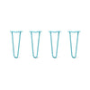DIY Hairpin Legs Hairpin Legs 14" / Teal / 1/2" Hairpin Legs Set of 4, 2-Rod Design - Teal Powder Coated Finish