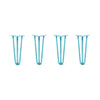 DIY Hairpin Legs Hairpin Legs 14" / Teal / 1/2" Hairpin Legs Set of 4, 3-Rod Design - Teal Powder Coated Finish