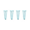 DIY Hairpin Legs Hairpin Legs 14" / Teal / 3/8" Hairpin Legs Set of 4, 3-Rod Design - Teal Powder Coated Finish