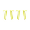 DIY Hairpin Legs Hairpin Legs 14" / Yellow / 1/2" Hairpin Legs Set of 4, 3-Rod Design - Yellow Powder Coated Finish
