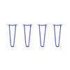 DIY Hairpin Legs Hairpin Legs 15" / Blue / 1/2" Hairpin Legs Set of 4, 2-Rod Design - Blue Powder Coated Finish