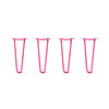Hairpin Legs Set of 4, 2-Rod Design - Fuchsia Powder Coated Finish