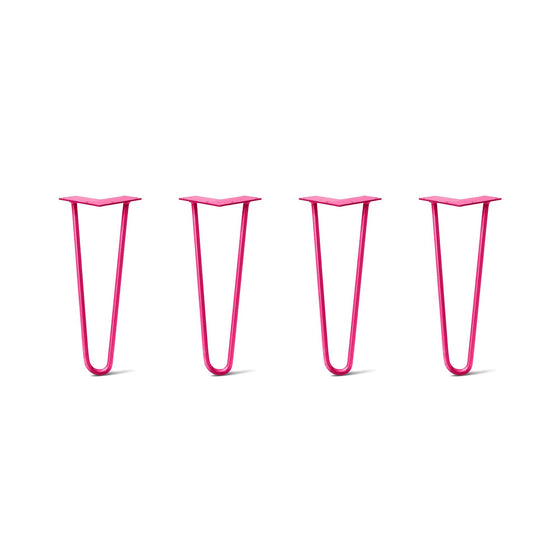 Hairpin Legs Set of 4, 2-Rod Design - Fuchsia Powder Coated Finish