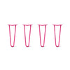 DIY Hairpin Legs Hairpin Legs 15" / Fuchsia / 1/2" Hairpin Legs Set of 4, 2-Rod Design - Fuchsia Powder Coated Finish