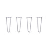 DIY Hairpin Legs Hairpin Legs 15" / Grey / 1/2" Hairpin Legs Set of 4, 2-Rod Design - Grey Powder Coated Finish