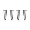 DIY Hairpin Legs Hairpin Legs 15" / Jet Black Satin / 1/2" Hairpin Legs Set of 4, 3-Rod Design - Jet Black Satin Powder Coated Finish