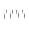 DIY Hairpin Legs Hairpin Legs 15" / Jet Black Satin / 3/8" Hairpin Legs Set of 4, 2-Rod Design - Jet Black Satin Powder Coated Finish