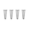 DIY Hairpin Legs Hairpin Legs 15" / Jet Black Satin / 3/8" Hairpin Legs Set of 4, 3-Rod Design - Jet Black Satin Powder Coated Finish