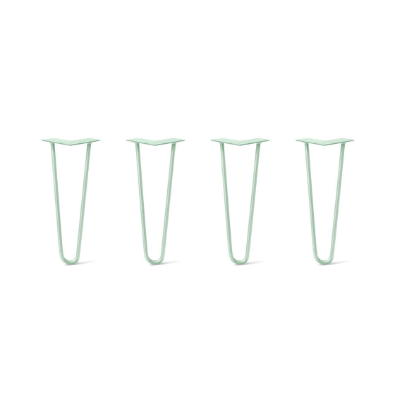 Hairpin Legs Set of 4, 2-Rod Design - Mint Powder Coated Finish