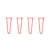DIY Hairpin Legs Hairpin Legs 15" / Orange / Red / 1/2" Hairpin Legs Set of 4, 2-Rod Design - Orange-Red Powder Coated Finish