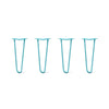 DIY Hairpin Legs Hairpin Legs 15" / Teal / 1/2" Hairpin Legs Set of 4, 2-Rod Design - Teal Powder Coated Finish