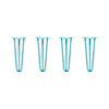 DIY Hairpin Legs Hairpin Legs 15" / Teal / 1/2" Hairpin Legs Set of 4, 3-Rod Design - Teal Powder Coated Finish