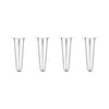 Hairpin Legs Set of 4, 3-Rod Design - White Powder Coated Finish