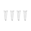 DIY Hairpin Legs Hairpin Legs 15" / White / 3/8" Hairpin Legs Set of 4, 3-Rod Design - White Powder Coated Finish