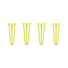 DIY Hairpin Legs Hairpin Legs 15" / Yellow / 1/2" Hairpin Legs Set of 4, 3-Rod Design - Yellow Powder Coated Finish
