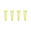 DIY Hairpin Legs Hairpin Legs 15" / Yellow / 3/8" Hairpin Legs Set of 4, 3-Rod Design - Yellow Powder Coated Finish