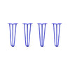 DIY Hairpin Legs Hairpin Legs 16" / Blue / 3/8" Hairpin Legs Set of 4, 3-Rod Design - Blue Powder Coated Finish