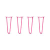 Hairpin Legs Set of 4, 2-Rod Design - Fuchsia Powder Coated Finish
