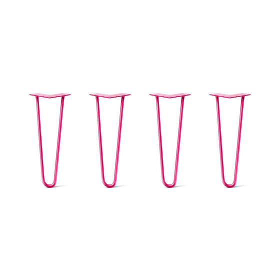 Hairpin Legs Set of 4, 2-Rod Design - Fuchsia Powder Coated Finish