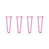 DIY Hairpin Legs Hairpin Legs 16" / Fuchsia / 1/2" Hairpin Legs Set of 4, 2-Rod Design - Fuchsia Powder Coated Finish
