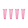 DIY Hairpin Legs Hairpin Legs 16" / Fuchsia / 1/2" Hairpin Legs Set of 4, 3-Rod Design - Fuchsia Powder Coated Finish
