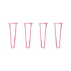 Hairpin Legs Set of 4, 2-Rod Design - Fuchsia Powder Coated Finish