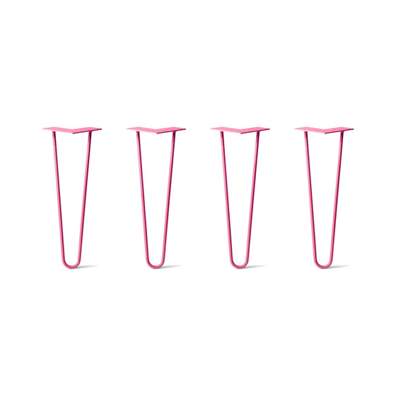Hairpin Legs Set of 4, 2-Rod Design - Fuchsia Powder Coated Finish