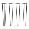 DIY Hairpin Legs Hairpin Legs 16" / Jet Black / 3/8" Set of 4 - 3 Rod Hairpin Legs