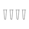 Hairpin Legs Set of 4, 2-Rod Design - Jet Black Satin Powder Coated Finish
