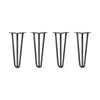 DIY Hairpin Legs Hairpin Legs 16" / Jet Black Satin / 1/2" Hairpin Legs Set of 4, 3-Rod Design - Jet Black Satin Powder Coated Finish