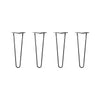 DIY Hairpin Legs Hairpin Legs 16" / Jet Black Satin / 3/8" Hairpin Legs Set of 4, 2-Rod Design - Jet Black Satin Powder Coated Finish