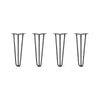 DIY Hairpin Legs Hairpin Legs 16" / Jet Black Satin / 3/8" Hairpin Legs Set of 4, 3-Rod Design - Jet Black Satin Powder Coated Finish