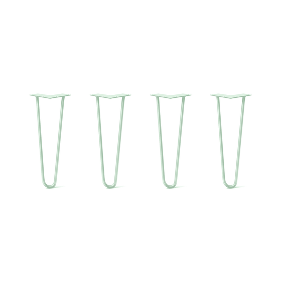 Hairpin Legs Set of 4, 2-Rod Design - Mint Powder Coated Finish