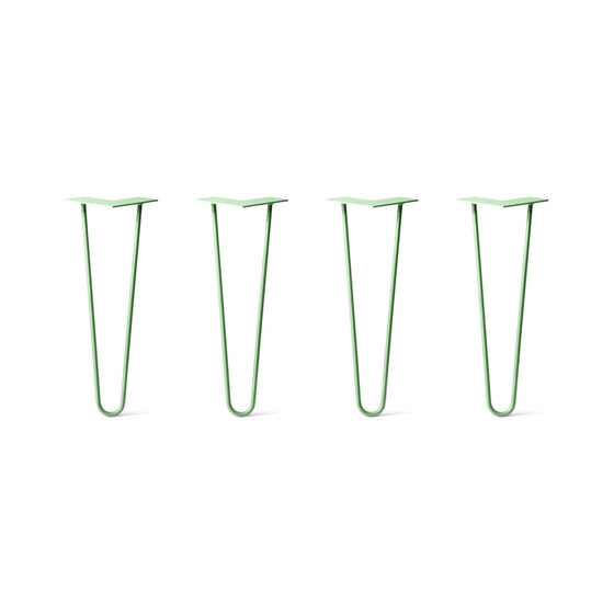 Hairpin Legs Set of 4, 2-Rod Design - Mint Powder Coated Finish