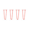 Hairpin Legs Set of 4, 2-Rod Design - Orange-Red Powder Coated Finish