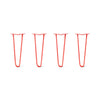 DIY Hairpin Legs Hairpin Legs 16" / Orange / Red / 1/2" Hairpin Legs Set of 4, 2-Rod Design - Orange-Red Powder Coated Finish