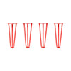 DIY Hairpin Legs Hairpin Legs 16" / Orange / Red / 1/2" Hairpin Legs Set of 4, 3-Rod Design - Orange-Red Powder Coated Finish