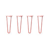 DIY Hairpin Legs Hairpin Legs 16" / Orange / Red / 3/8" Hairpin Legs Set of 4, 2-Rod Design - Orange-Red Powder Coated Finish