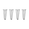 Hairpin Legs Set of 4, 3-Rod Design - Raw Steel